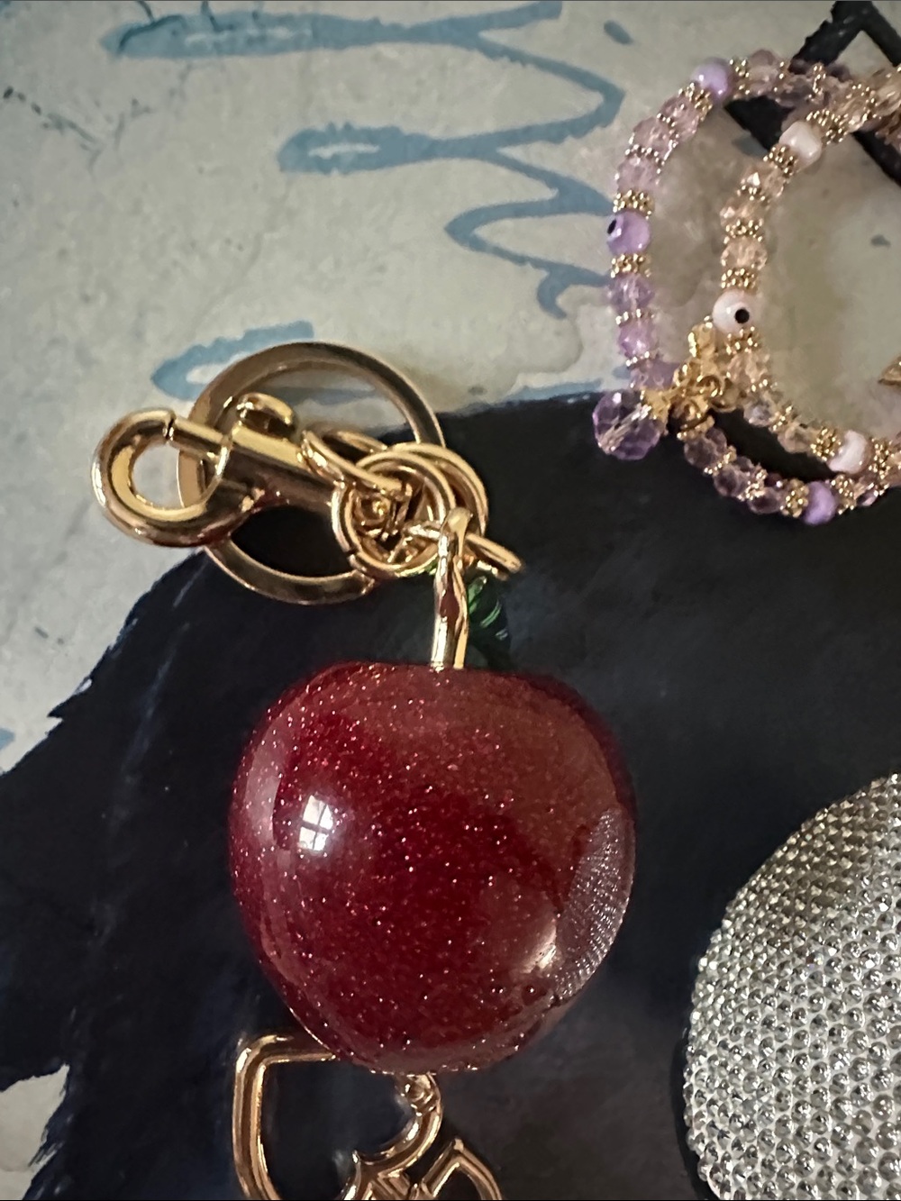 Pink Mini Designer-Inspired Kids Handbag Keychain with Gold Accents 8 pieces - Picture 7 of 8